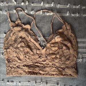 Free People Lace Bralette in nude